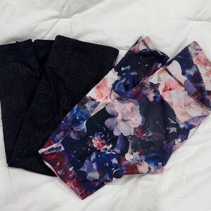 Floral and Black Leggings Set